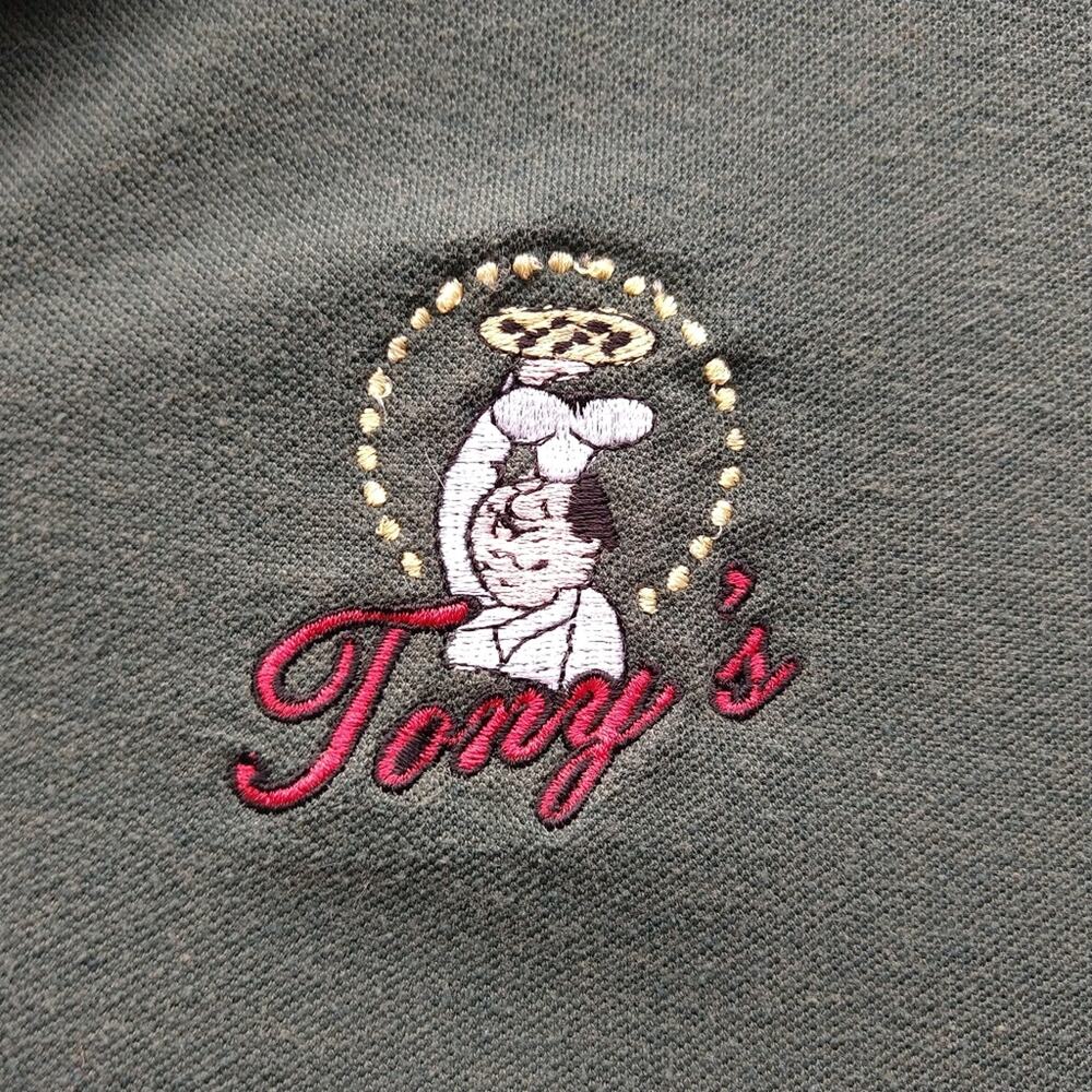 Tony's Pizza Polo Work Shirt #2 Large Bremerton Italian Restaurant dark green